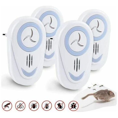 Répulsif à ultrasons contre les moustiques, répulsif contre les insectes et les rongeurs, répulsif contre les moustiques d'intérieur électronique pour souris, souris, moustique, cafard, mouches, cafar (1/4)
