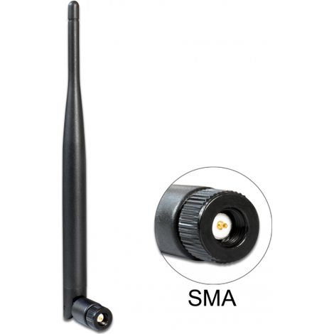 Antenne wlan sma 802.11 ac/a/h/b/g/n 5 dbi omni gelenk schwarz delock