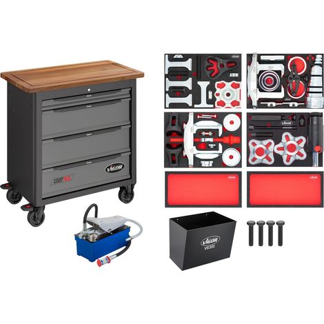 VIGOR Mobile Werkbank Series XL mit Spezialwerkzeug Sortiment, 77-tlg., Anzahl Werkzeuge: 77 (1/5)