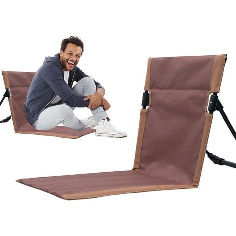 Silla de playa plegable, silla de playa plegable para exteriores, silla de viaje, tumbona de playa con respaldo y cojín de apoyo, apta para acampar. (1/5)