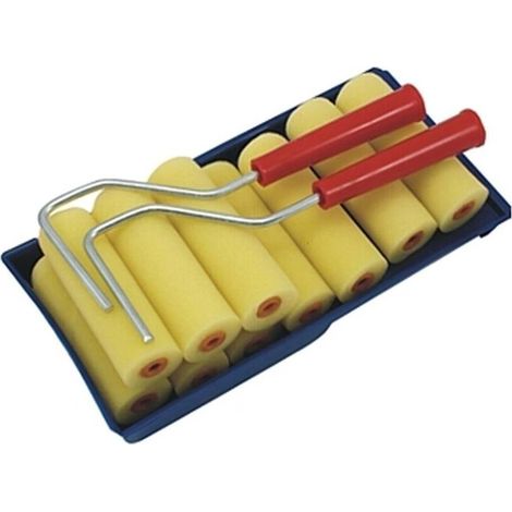 Rouleaux de Peinture 10 3 100 mm - Foam - 2xManches 23 cm - Application Facile et Uniforme - Chantier et atelier - Beast