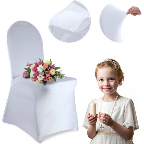 Housse de chaise de banquet blanche haut de gamme sans découpe