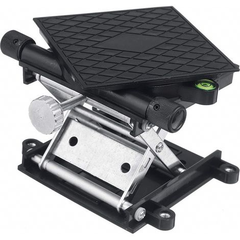 Table élévatrice de laboratoire en aluminium noir, à mise à niveau automatique et rotative, plateforme scientifique élévatrice pour laboratoires de physique, chimie et biologie.