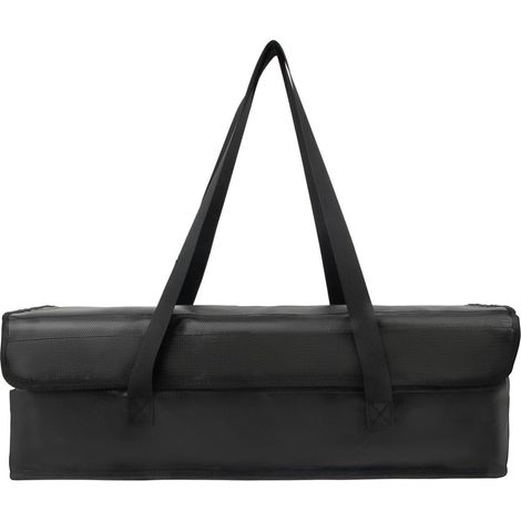Bolsa ignífuga para batería de bicicleta eléctrica - Bolsa segura para baterías Lipo - Retardante de llama e impermeable - Bolsa de almacenamiento segura para el hogar y el transporte - Negra - Extra  (1/5)