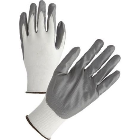 Trade Shop - Guantes De Trabajo Recubiertos De Nitrilo Nylon Guantes De Protección - (1/2)