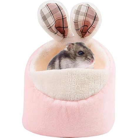 Lit pour animaux de compagnie Lit de hamster chaud pour l'hiver (Rose)-Fei Yu