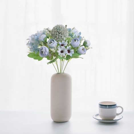 Künstliche Rosenkugel im nordischen Stil mit 7-blättriger Hortensie, ideal für Hochzeitsfotografie und Innendekoration, in Blau. (1/5)