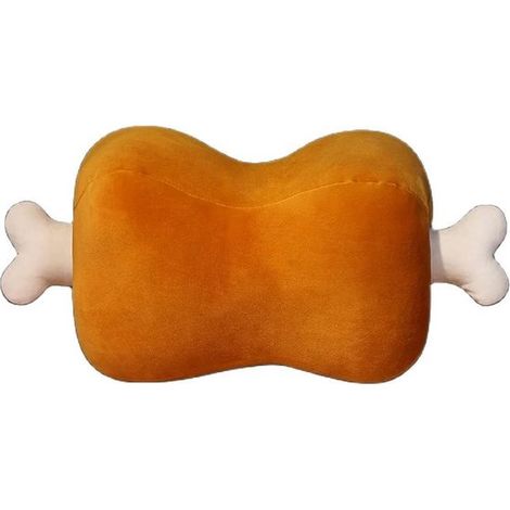 Peluche de 42 cm con diseño de carne y hueso, almohada de doble uso, calentador de manos y suave almohada de felpa para el hogar. (1/5)