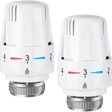 2pcs Tête de radiateur thermostatique, Tête thermostatique, raccord M30 x 1,5,Tête thermostatique Intelligente pour Thermostat Intelligent et Pack Chauffage collectif