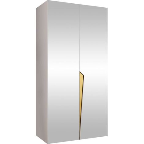 Armoire Hartford 613, Blanc, 202x100x52cm, Portes d'armoire: Avec des charnières, Nombre d'étagères: 0 (1/5)