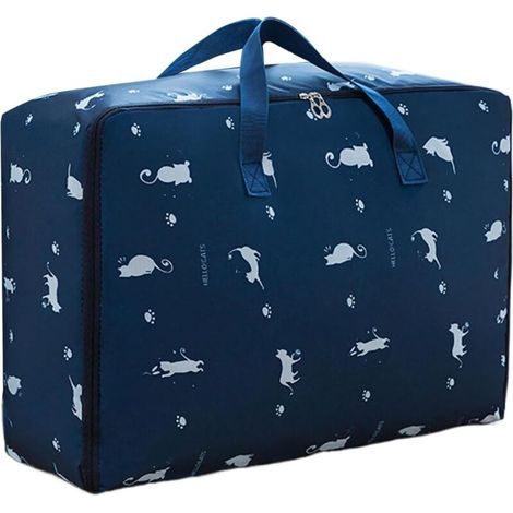 Sac Rangement Vetement, Grand Housse de Rangement, étanche Sac de Rangement sous Lit pour Couette Oreillers Jouets Vestes Literie,Bleu (1/5)