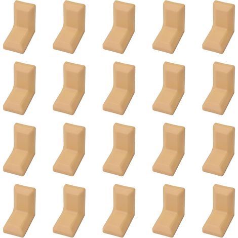 APEX Équerre d'angle, 90 degrés, forme L, acier, galvanisé, angle de coin avec couvercle en plastique ABS beige pour armoire, placard, étagère, lot de 40 pièces (1/5)