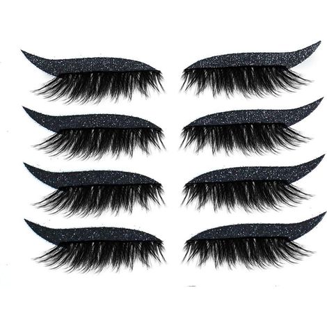 4 paires d'autocollants réutilisables pour eye-liner et faux cils, waterproof, faciles à poser et retirer (1/5)