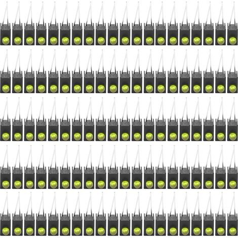 Kit de 100 diodes LED 3 mm avec support, fixation latérale à un trou, accessoires industriels, jaune