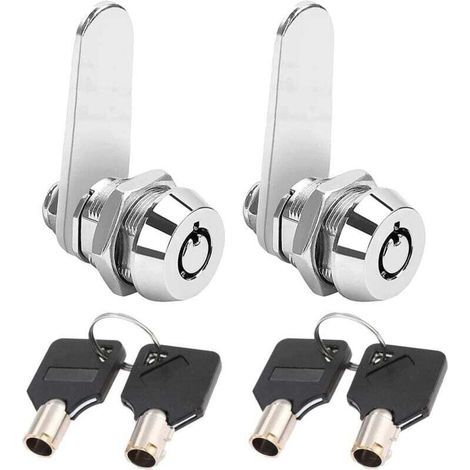 Cerradura de leva tubular con rosca, cerradura de cilindro de seguridad para bombín de buzón, puerta, cajón, armario, buzón con llaves idénticas (2, 16 mm) (1/4)