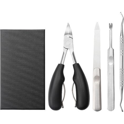 Pince à ongles à bec aigle en acier inoxydable, coupe-ongles, kit d'outils pour les ongles, ciseaux, pédicure, crochet à ongles, ciseaux, pince en polypropylène, coffret cadeau de quatre pièces (1/5)