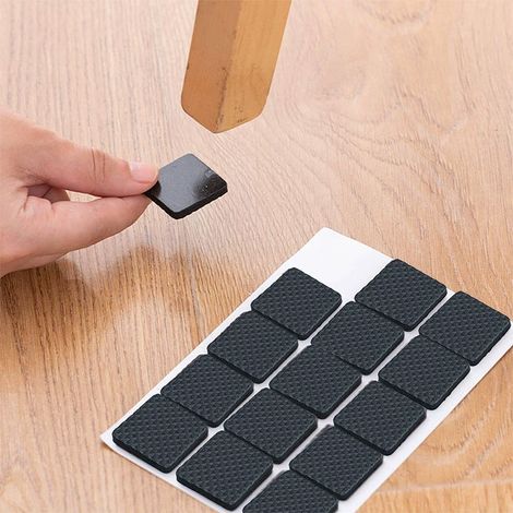 30 protections noires épaisses pour pieds de table et de chaise, anti-rayures et silencieuses, patins adhésifs pour meubles (1/4)