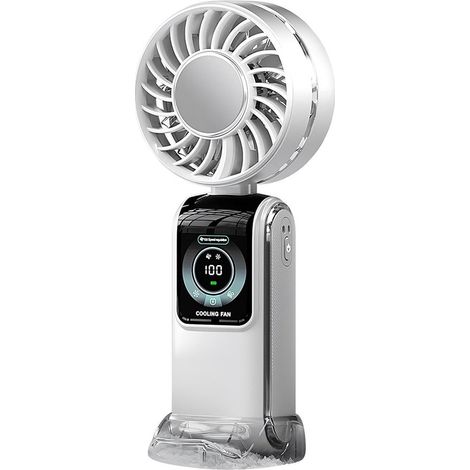 Ventilatore portatile,Piccolo ventilatore pieghevole con display digitale,Velocità regolabile,lunga durata della batteria (1/2)