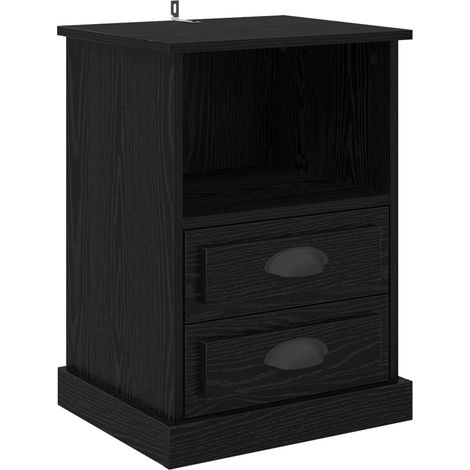 Maison Exclusive - Armadio da Notte Rovere Nero 36 x 43 x 60 cm Legno multistrato