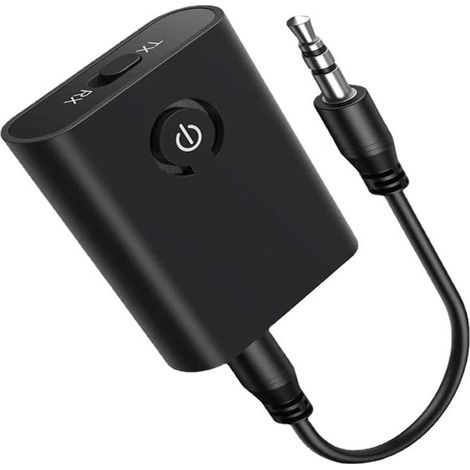 Adattatore audio Bluetooth 2 in 1, trasmettitore e ricevitore Bluetooth 5.3, jack da 3,5 mm, ricevitore AUX per cuffie, altoparlanti, auto, TV, ricarica di tipo C.