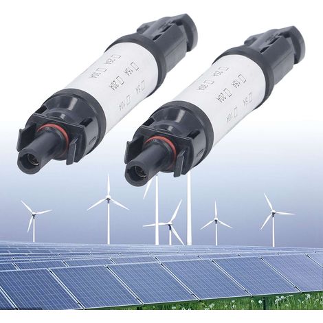 2 Ensembles de Connecteurs Solaires PV IP68 Antivols 1000V avec Fusible Intégré 30A pour Câbles et Contrôleurs Solaires (1/5)
