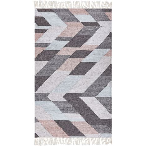 Tappeto di iuta multicolore 80 x 150 cm fatto a mano con nappe Nakkas (1/5)