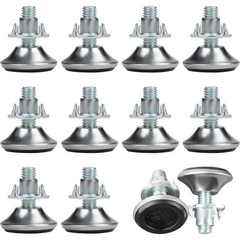Pieds De Meubles Réglables M8 X 30 Mm 12 Pièces Avec Coussinets En PP Et Écrous En T (1/4)
