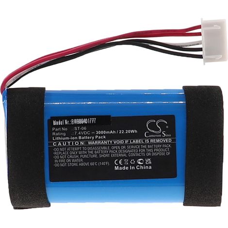 vhbw Battery compatible with Sony SRS-XB33, SRS-XB31 Loudspeaker (3000 mAh, 7.4 V, Li-Ion) (1/3)