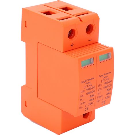 Dispositif de protection contre les surtensions pour signaux photovoltaïques à distance, 2 pôles, 40 kA, 1000 V CC (1/5)