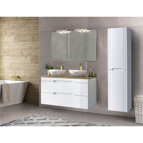 Ensemble mural de salle de bain 120 cm - 8 éléments - Oceanie White - Livraison gratuite (1/5)