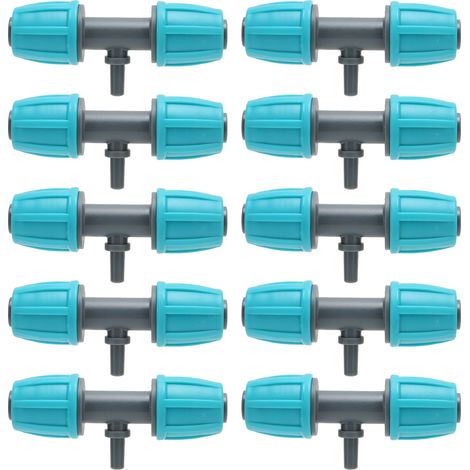 Lot 10 adaptateurs té barbelé 3 voies 16mm vers 4/7 – raccords irrigation goutte à goutte – tuyau arrosage (1/5)