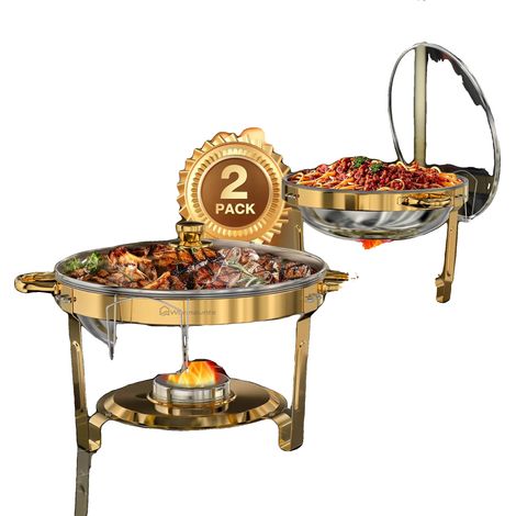 Chafing Dish, Edelstahl, Glasdeckel, 2PACK (1/2)
