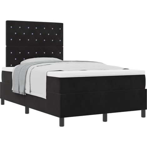 Maison Exclusive - Letto a molle con materasso Nero 120 x 200 cm Velluto (1/5)