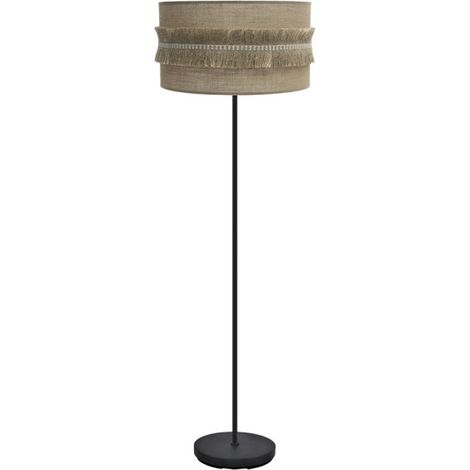 Pie Salon Kala 1xe27 Negro/saco 164x40x40 Cm Con Flecos (1/2)