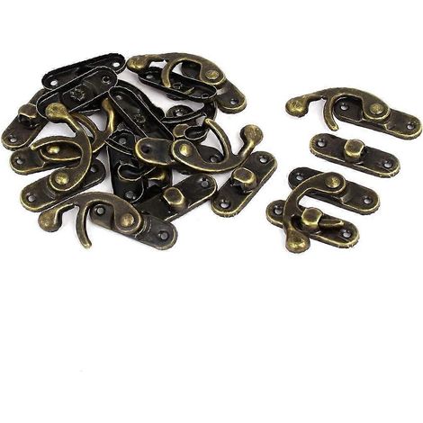 Ensemble de 10 loquets à bascule en métal durable, couleur bronze, pour boîtes à bijoux et petits placards (1/3)