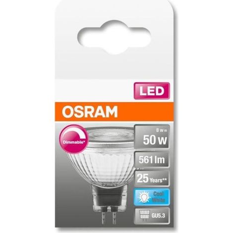 Spot Mr16 Led 36 Vidrio Variable 8w Gu5.3 Frío Caja 1 - Osram (1/4)