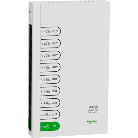 Schneider Electric – Switch Ethernet 8 ports POE R9H9SWP92 – 1Gbit – Alimentation jusqu'à 92W – Pour équipements compatibles POE (1/4)
