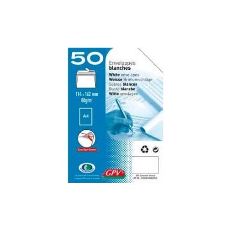 Enveloppes - GPV - 80g - Format 110x220mm - Blanc