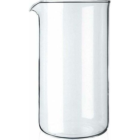 Verre à piston de rechange - 8 tasses - Transparent - 1 litre - Diamètre 10 cm (1/4)