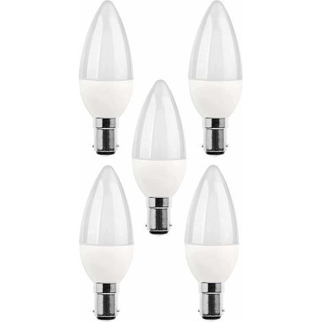 packs d'ampoules LED B15, ampoule incandescente 5 W, 220V 270 lm, lumière du jour 3000 K, ampoule B15 à culot baïonnette, [classe d'efficacité énergétique A+]. (1/4)