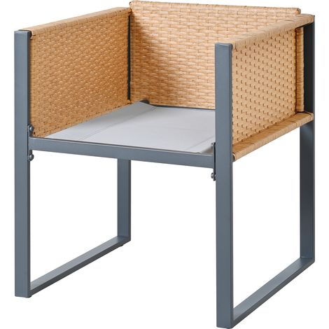 Set tavolo e sedie da giardino in polyrattan 6 posti con poltrone e cuscini sfoderabili (1/5)
