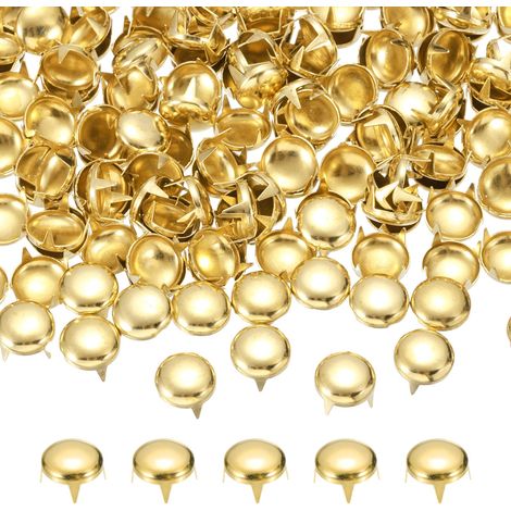 90Pcs 9mm Rivet Rond Bombé Métal 4 Griffes Pointes Doré (1/5)