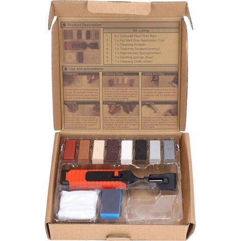 Kit de Réparation de Carrelage, Stylo Chauffant électrique pour Réparation de Carrelage, Ensemble de Blocs de Cire avec 8 Blocs de Cire, Outils de Réparation de Fissures (1/5)