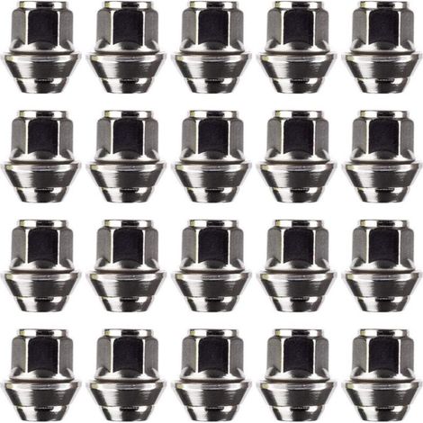 Satz Alufelgenmuttern. M12 x 1,5, Kegelscheibe, 19 mm Sechskant, kompatibel mit Ford-Leichtmetallfelgen und mehr (20) FLITI (1/4)