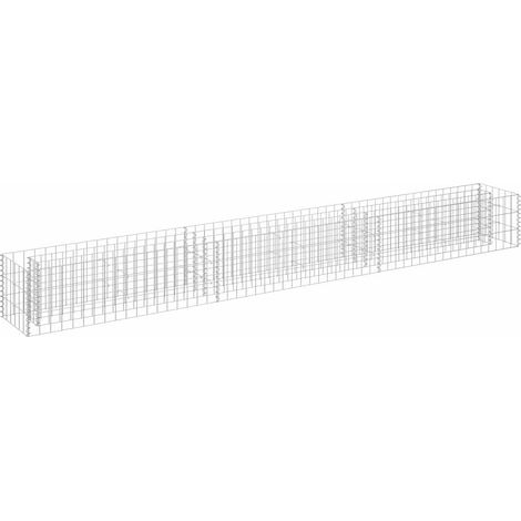 Maison Exclusive - Lit surélevé à gabion Acier galvanisé 270x30x30 cm (1/5)