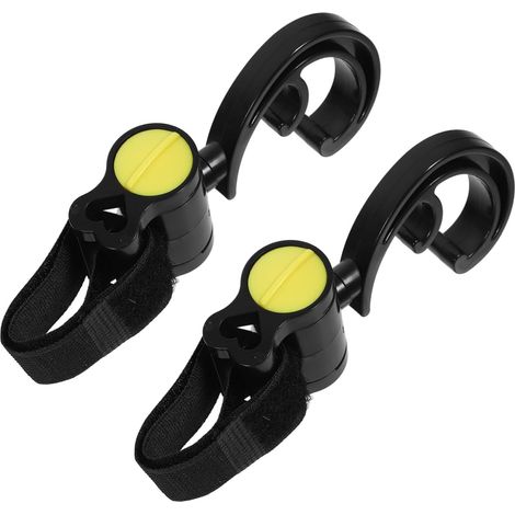 Set di 2 ganci universali per borse da passeggino, gancio girevole, robusto accessorio multifunzionale per la spesa e i pannolini, clip resistente.