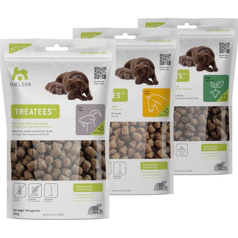 Maelson Treatees Ziege, Pferd & Veggie - 3x 200 g weiche Hundeleckerlis