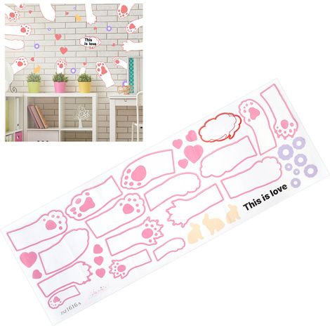 Sticker mural décoratif en PVC autocollant, motif empreintes de pattes d'animaux, pour salon ou bureau. (1/5)