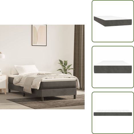 Matelas de lit à ressorts ensachés Gris foncé 90x190x20 cm - Matelas À Ressorts Ensachés - Matelas Moelleux - Matelas Support Moyen - Matelas Double Personne - Literie