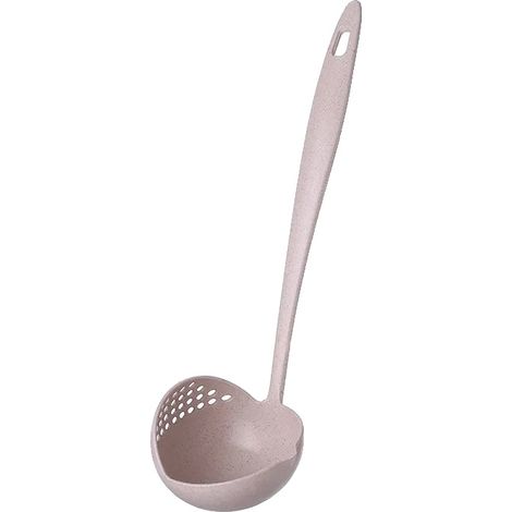 Colador y filtro, mango largo, diseño ergonómico, color beige. (1/2)
